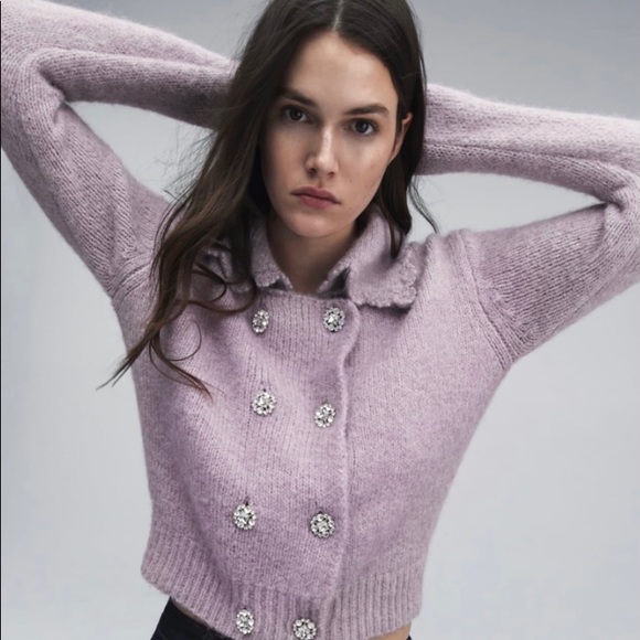 •SOLD• NWOT Zara Jewel Button Jacket/Cardigan - Picture 4 of 5